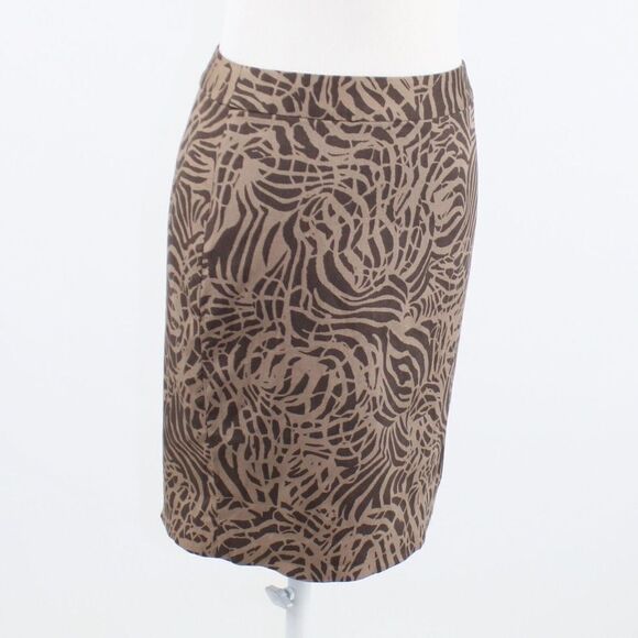 Brown geometric BANANA REPUBLIC pencil skirt 2 - Picture 3 of 8